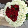 Фото товара 101 троянда серце із білим ободком у Івано-Франківську