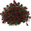 Фото товара 100 багряних троянд "Полум'я" в кошику у Івано-Франківську