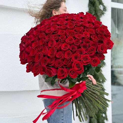Фото товара 101 висока троянда «Фрідом» у Івано-Франківську